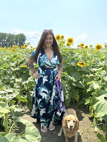Maxi Dress V Neck Short/Long Sleeve with Pockets