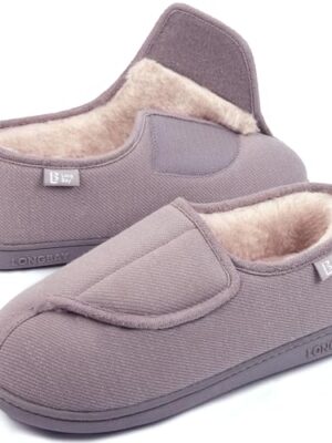 Wide Fit Memory Foam Slippers