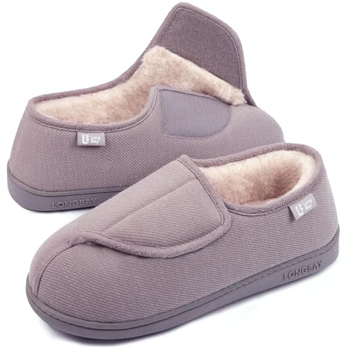 Wide Fit Memory Foam Slippers