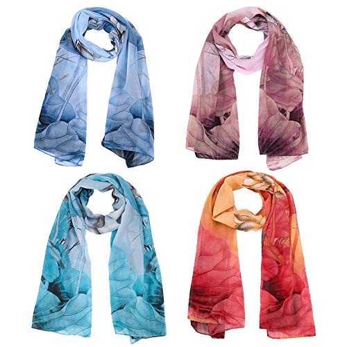 4 Pack Chiffon Sheer Scarves
