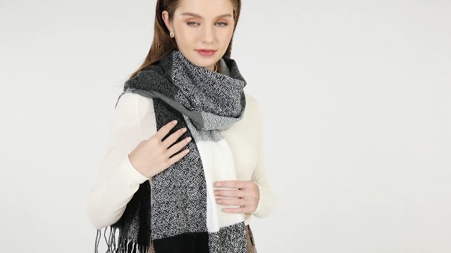 Winter Soft Tartan Check Wool Scarf