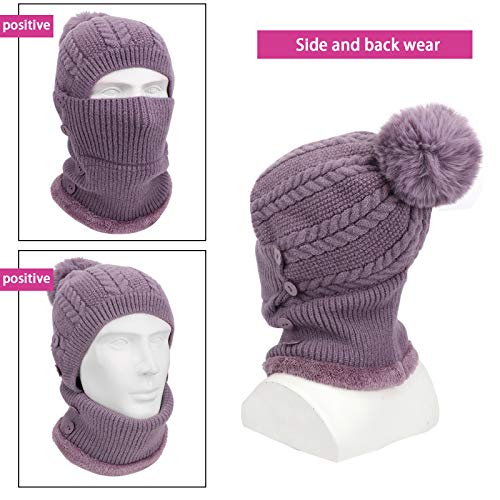 Winter Warm Knitted Cap & Neck Warmer Set