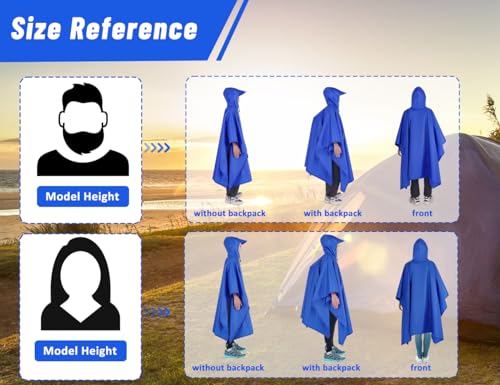 3-in-1 Waterproof Rain Poncho, Tent, Tarpaulin