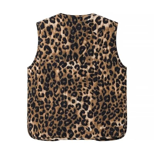 Vintage Leopard Print Sleeveless Vest