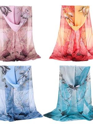 4 Pack Chiffon Sheer Scarves