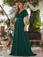 V-Neck Chiffon Evening Dress