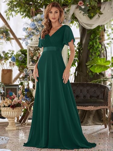 V-Neck Chiffon Evening Dress