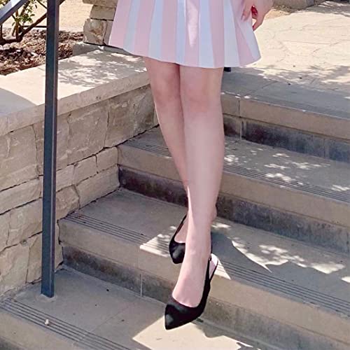 Kitten Heel Slingback Shoes Black 38 EU
