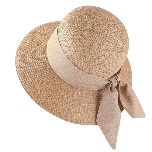 UPF 50+ Wide Brim Straw Sun Hat