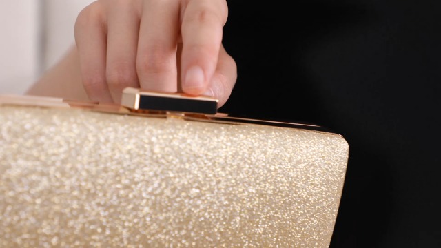 Gold Glitter Clutch - Evening/Party Bag