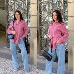 Cotton Long Sleeve V-Neck Blouse