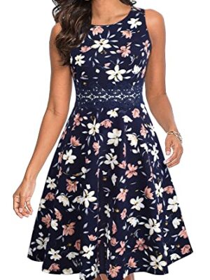 Vintage Floral Swing Dress A079