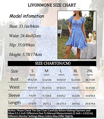 Summer Floral Puff Sleeve Mini Dress