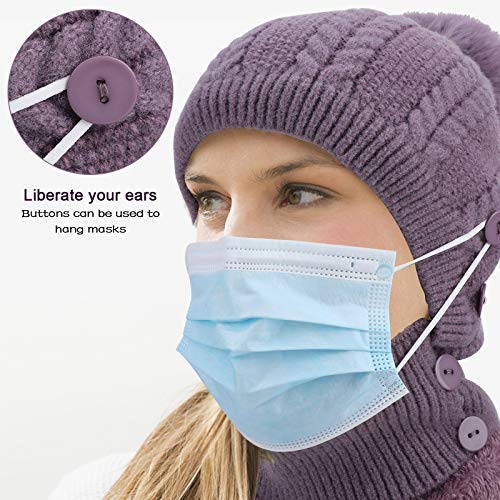 Winter Warm Knitted Cap & Neck Warmer Set