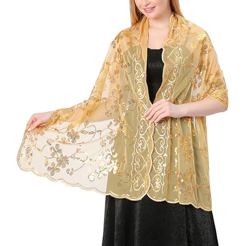 Sequin Floral Shawls, Sheer Mesh Wraps