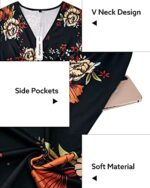 Short Sleeve V Neck Floral Midi Dress