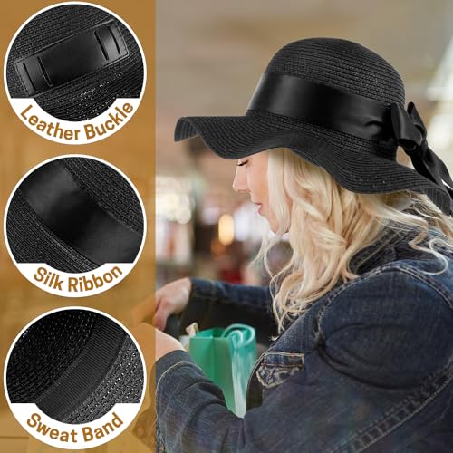 Wide Brim Straw Sun Hat, Foldable