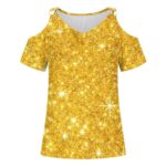 Cold Shoulder Floral V-Neck Short Sleeve Top