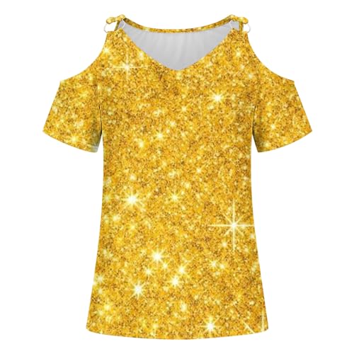 Cold Shoulder Floral V-Neck Short Sleeve Top