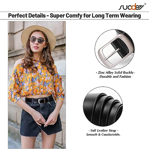 Leather Belt with Metal Pin Buckle