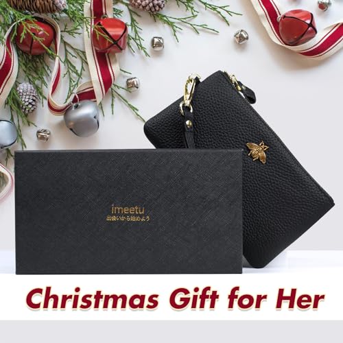 Leather Wristlet Clutch Wallet