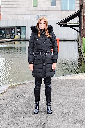 Quilted Hooded Winter Parka - Fleece Lined
