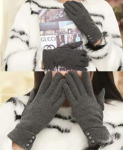 Outrip Women's Winter Touchscreen Gloves (Gray, M)