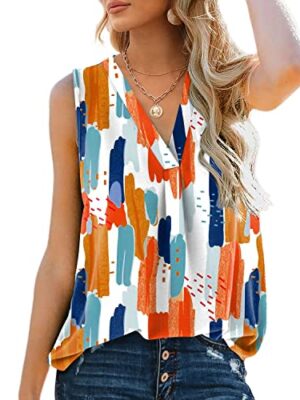 V-Neck Sleeveless Chiffon Tank Top