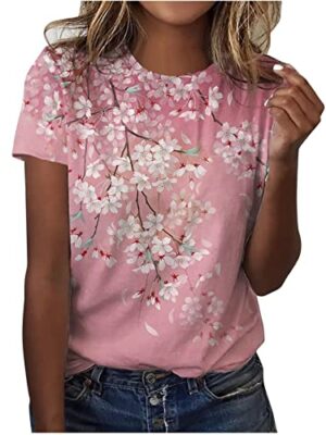 Summer Casual Print Short Sleeve Top