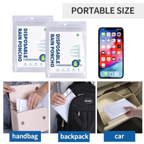 Disposable Rain Ponchos, 5/10 pcs, Waterproof with Hood
