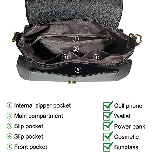 PU Leather Crossbody Bag - Black