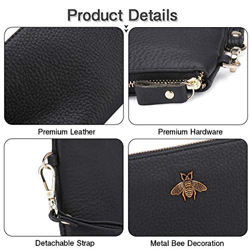 Leather Wristlet Clutch Wallet