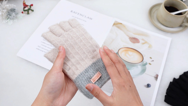 3 Pair Winter Cotton Fingerless Gloves