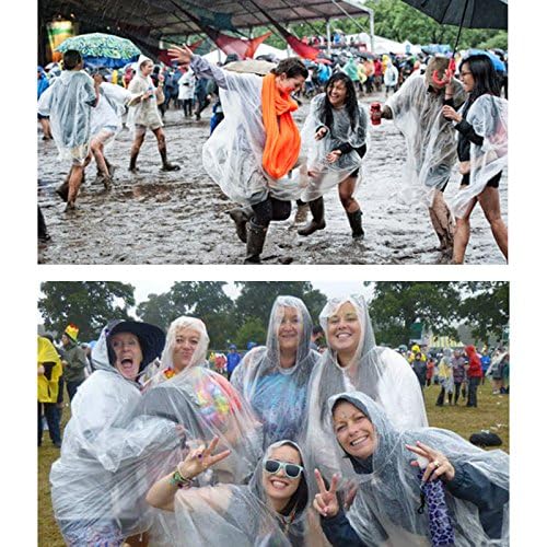 Disposable Rain Ponchos, 5/10 pcs, Waterproof with Hood