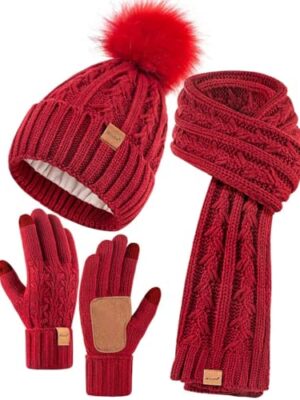 Winter Hat, Scarf & Gloves Set