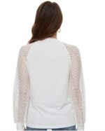 Long-Sleeved Lace Top, Round Neck