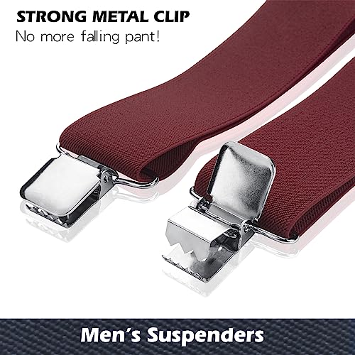 5cm Wide X-Shaped Heavy Duty Suspenders with Clips