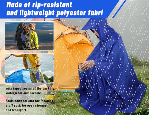3-in-1 Waterproof Rain Poncho, Tent, Tarpaulin