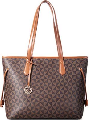 Brown Faux Leather Tote Bag