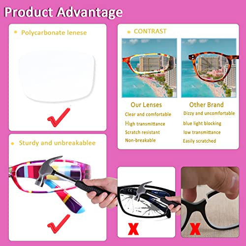 Reading Glasses 4 Pairs Spring Hinge