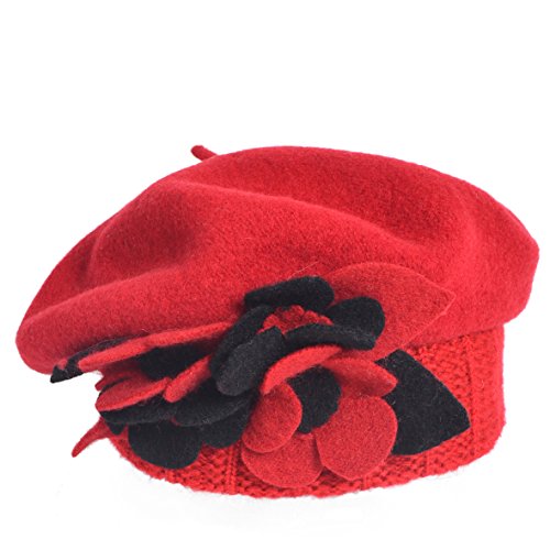 Slouchy Knit Beret Ribbed Beanie Hat