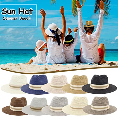 Panama Straw Hat with Striped Band