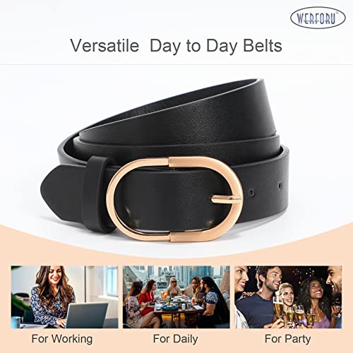 Leather Belt with Gold Buckle