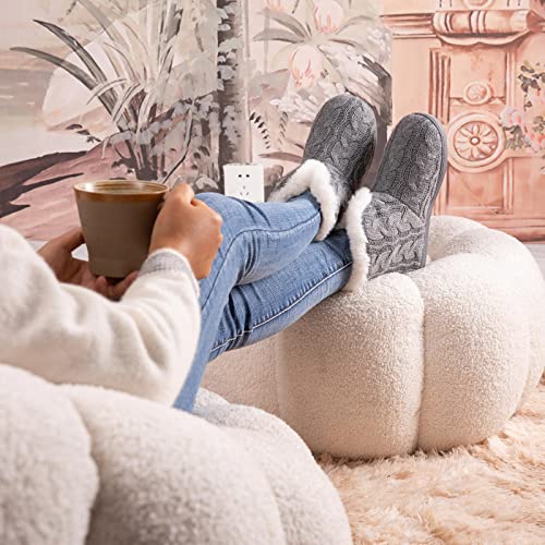 Cable Knit Memory Foam Slippers
