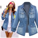 Casual Cropped Denim Jacket, Plus Size S-5XL