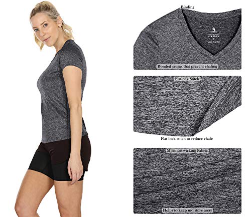 Workout V-Neck Short-Sleeve Tops, 3 Pack