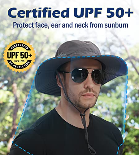 Wide Brim UPF 50 Sun Hat, Mesh UV Protection