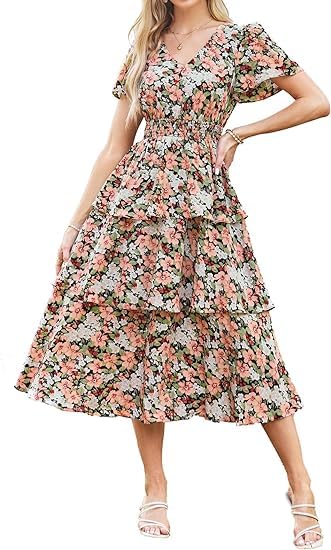 Floral A-Line Swing Party Dress