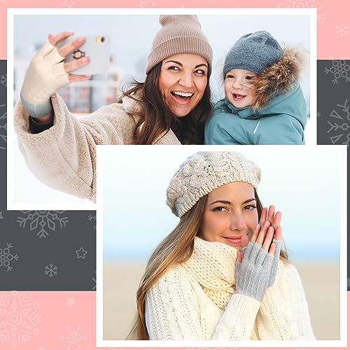 3 Pair Winter Cotton Fingerless Gloves