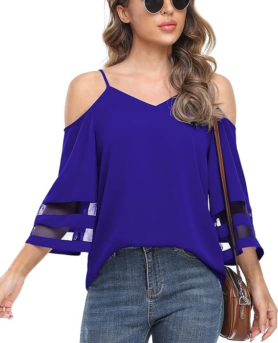 Summer Cold Shoulder Blouse